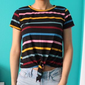 f21 colorful striped t-shirt